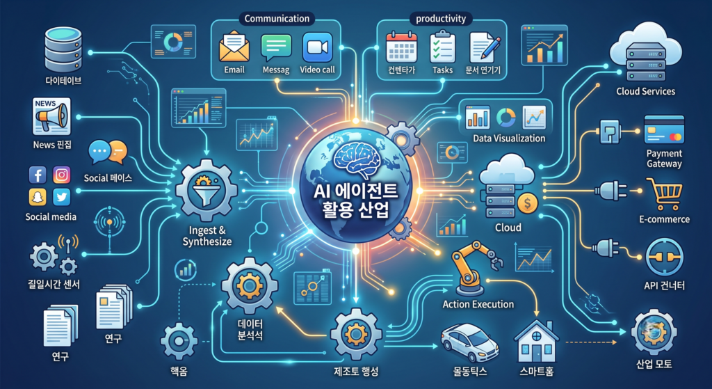 AI 에이전트 활용 산업 이미지