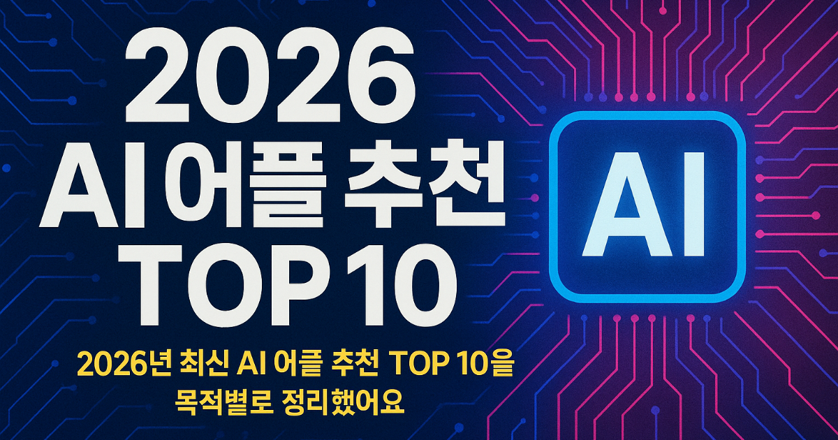 AI 어플 추천 TOP 10 — 목적별 대표 AI 어플을 한눈에 정리한 이미지
