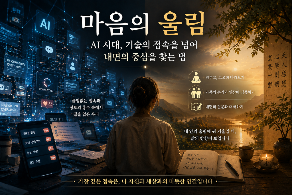 마음의 울림 AI시대 기술의 접속을 넘어 내면의 중심을 찾는법.